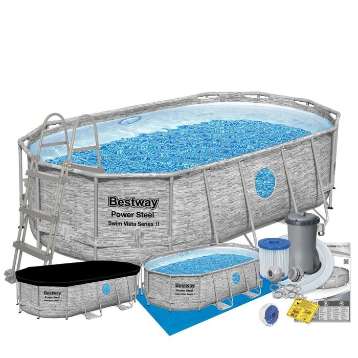 Basen stelażowy 427 x 250 x 100 cm BESTWAY nr kat 56714 - 8w1