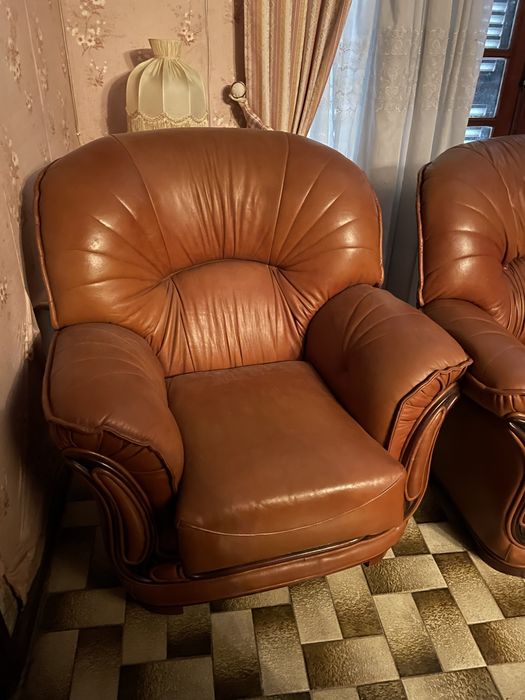 Conjunto de Sofa de Pele verdadeira