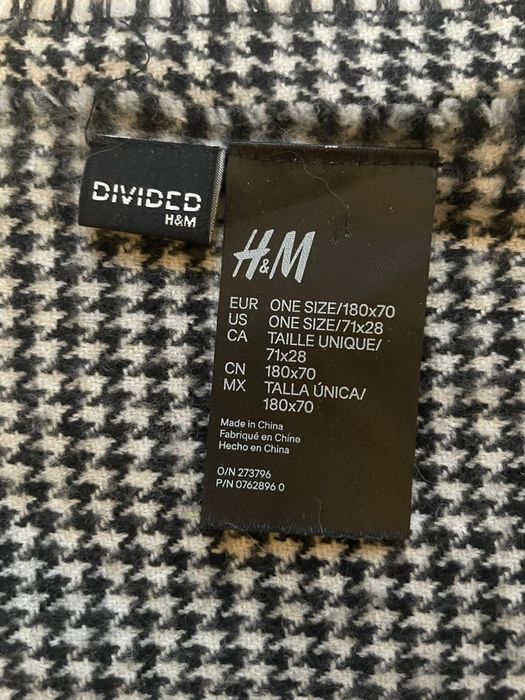 Szal czarnobiały w pepitkę H&M