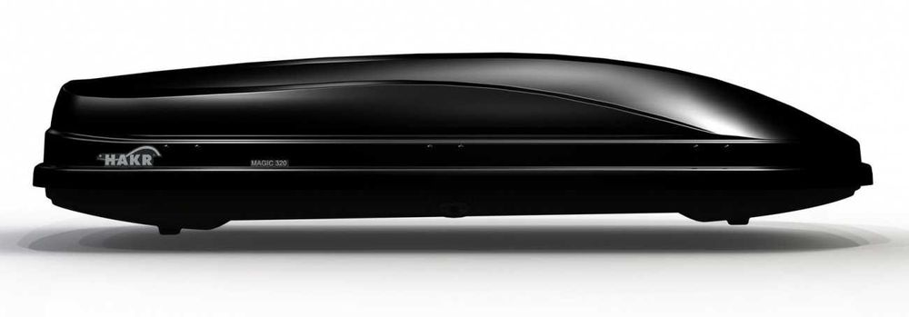 Bagażnik Box dachowy Kufer Boks bagażowy HAKR MAGIC 320 Czarny metalik