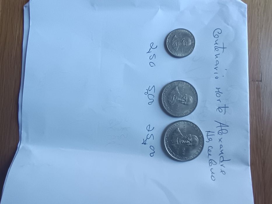 Moedas do centenário da morte de Alexandre Herculano.