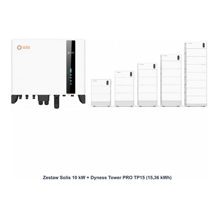 Zestaw Solis 10 kW + Dyness Tower PRO TP15 15,36 kWh