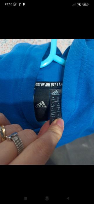 Bluza adidas 122 128 chłopiec niebieska wiosna