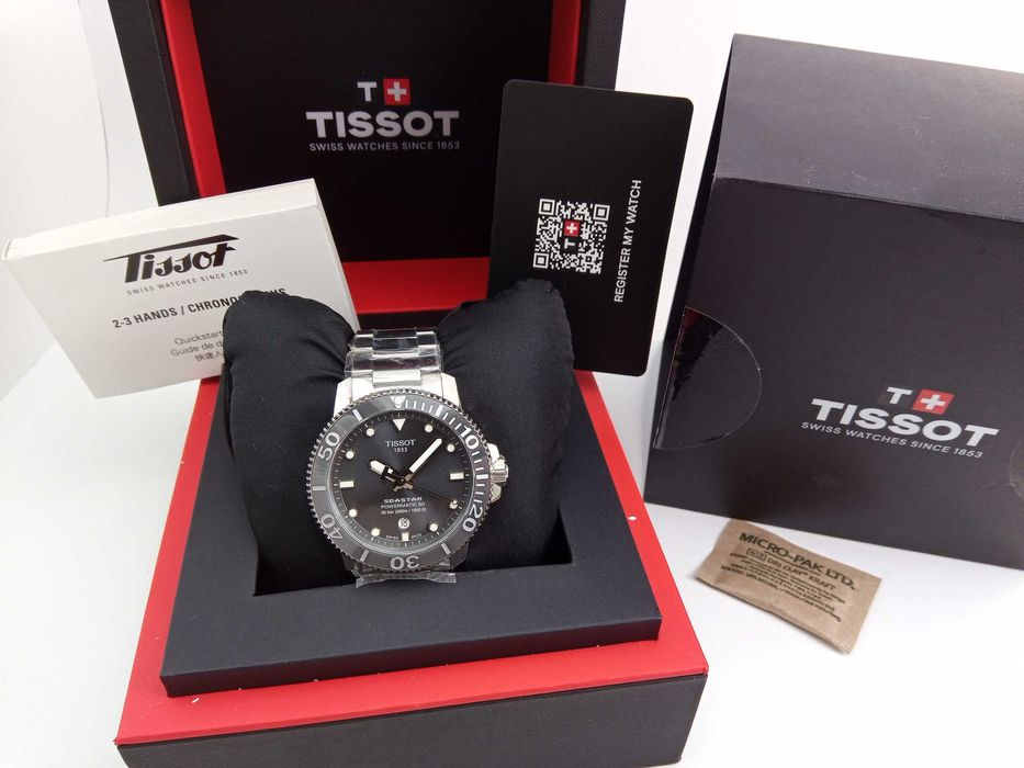 Швейцарские часы Tissot Seastar 1000 Powermatic80 300м, 80 часов хода