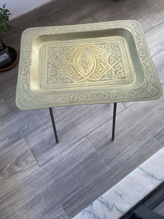 Chaleira + Mesa de chá marroquinas em latão