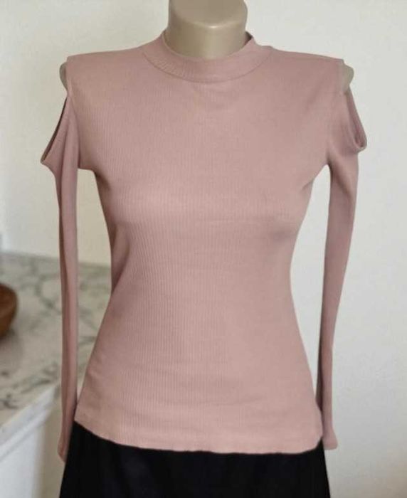 Жіночий лонгслів (кофта) House Collection з відкритими плечима рожевий