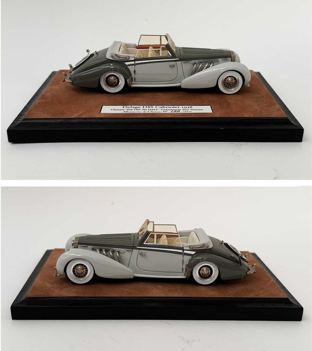 Miniatures du Chateau_1938 DELAGE D8S Cabriolet Two Tone Grey 1/43. Raro! Completo e como novo.