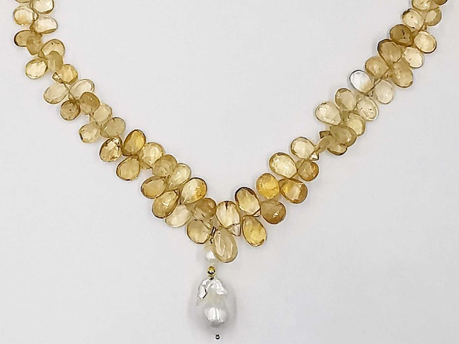 Naszyjnik perły słodkowodne cytryny 114 ct 45,19 g