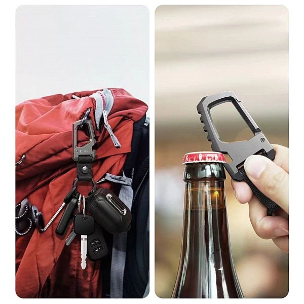 Tech-Protect Slidelock Carabiner Keychain Gunmetal