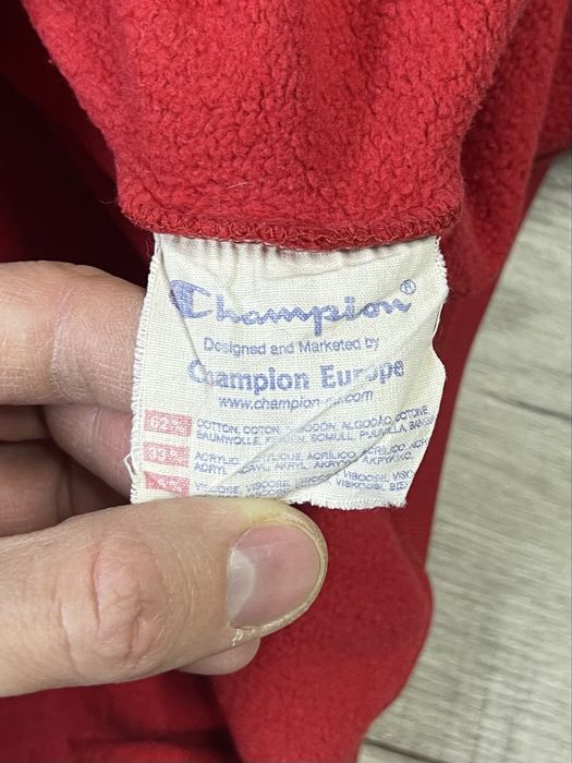 Champion кофта балахон M-L размер толстовка красная с принтом