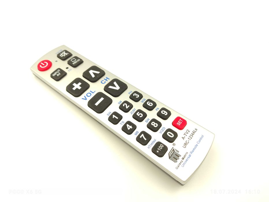 Pilot uniwersalny dla seniora duże przyciski URC-1234ALb