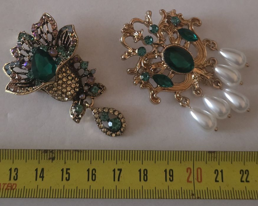 2szt. Broszki ozdoby damskie przypinki do sukni, żakietu. Nowe.