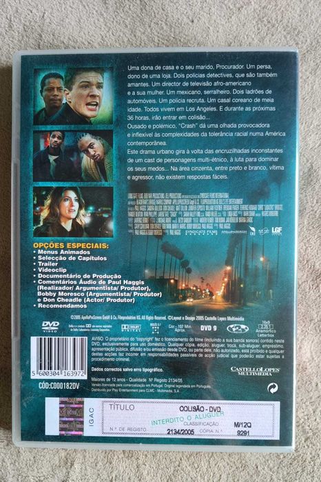 DVD Colisão com Sandra Bullock 3 Oscares de melhor filme