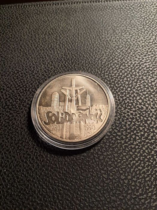 Srebrna Polska moneta 100000 tysięcy solidarność
