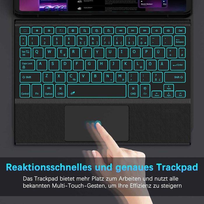 Doohoeek etui klawiatura touchpad LED RGB iPad Pro 11 Air 5 Air 4