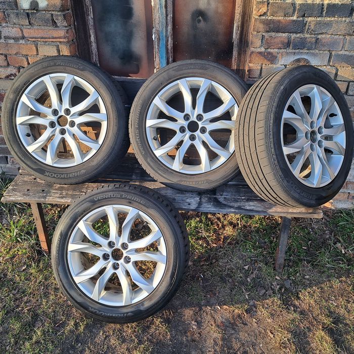 Felgi Peugeot 5x108 215/55R17 z oponami letnimi hankook