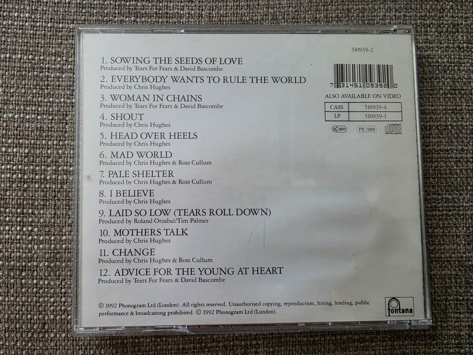 Tears For Fears - Greatest Hits 82-92