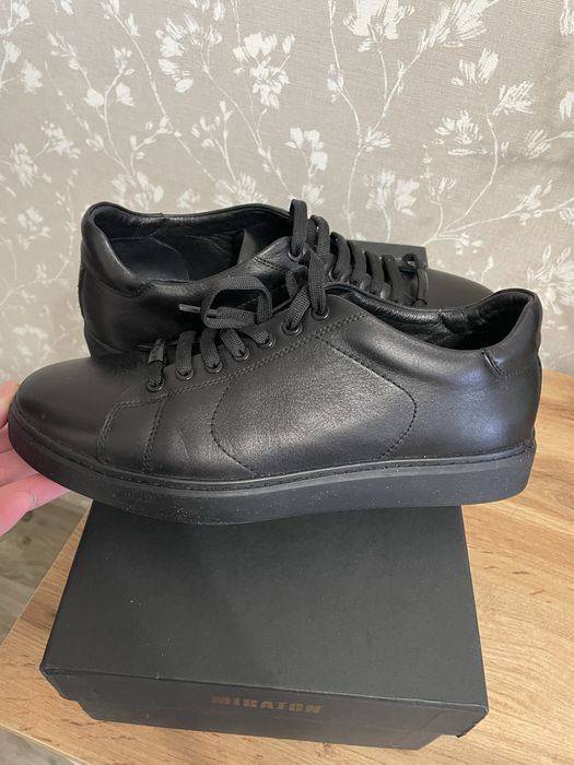 Чоловічі кеди MIRATON шкіряні чорні