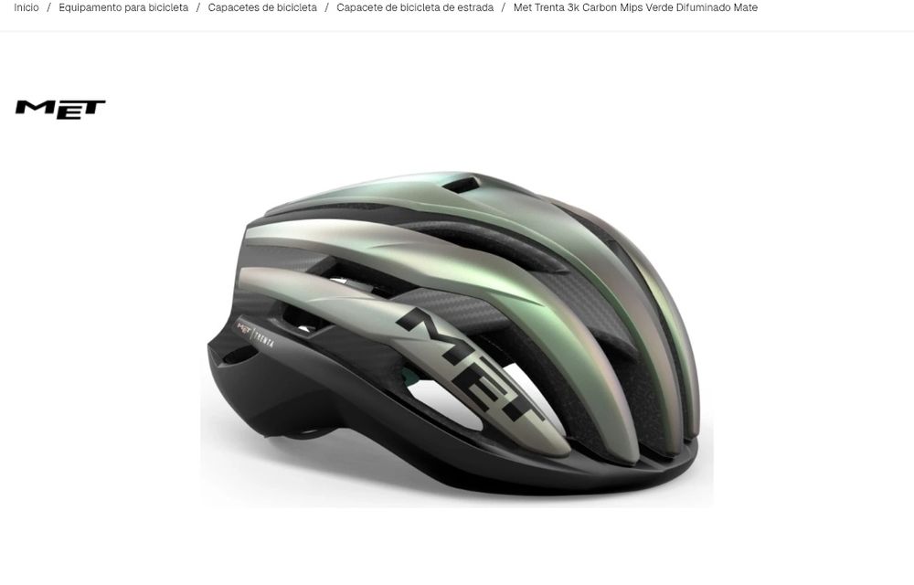 Original Capacete MET Trenta 3k carbon ( cinza )