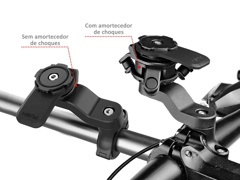 Suporte telemóvel género Quad Lock com amortecedor para moto/bicicleta