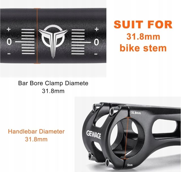 GEWAGE Kierownica Aluminium 780mm  MTB Szosa Hybryda Ergonomiczna