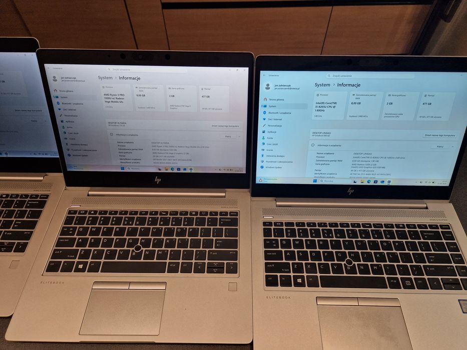 Zestaw laptopów hp elitebook 6 sztuk + stacje dokujące
