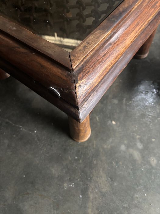 Mesa de apoio em madeira e ferro - rustica