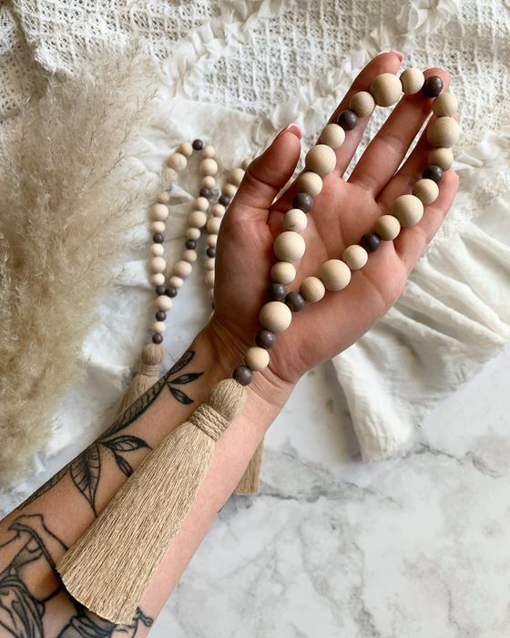 Upinacz do zasłon chwost łańcuch makrama wnętrze