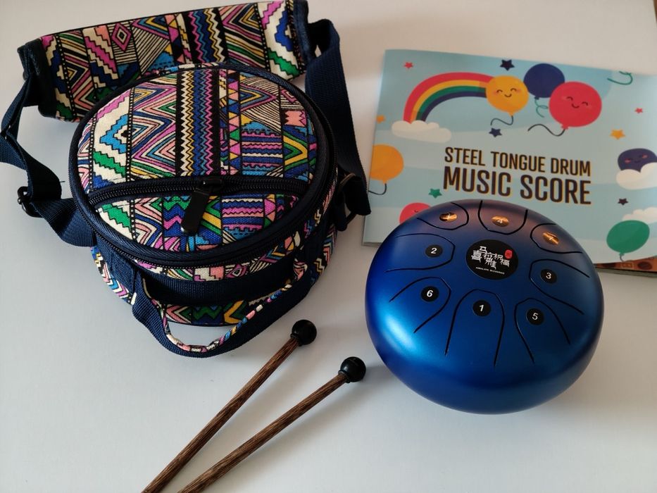 Bębenek dla dzieci - komplet (bębenek, pałeczki, pokrowiec, nuty)