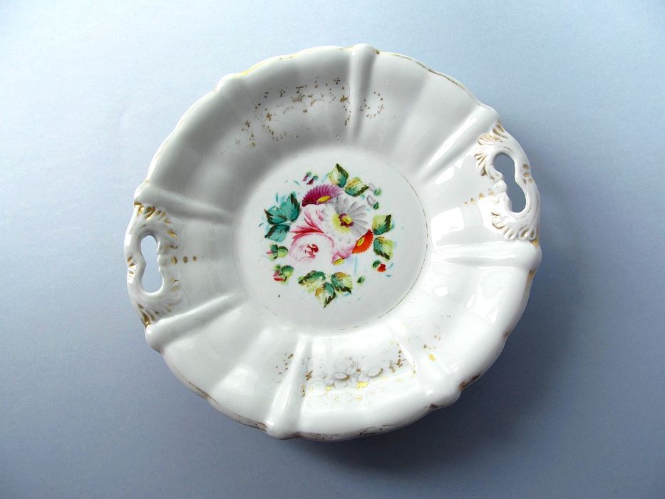 śląska malowana patera porcelanowa xix wiek