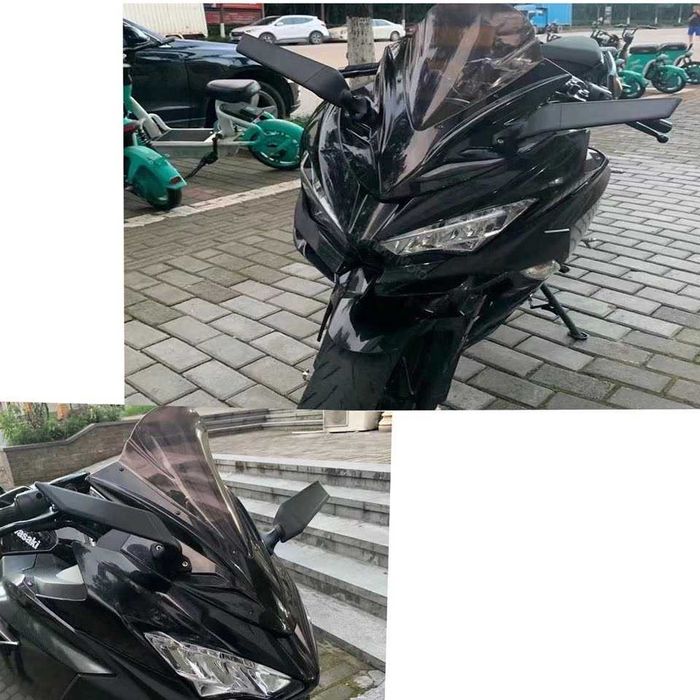 Par de espelhos asa pequenos (130 mm) e grandes (156 mm) moto racer