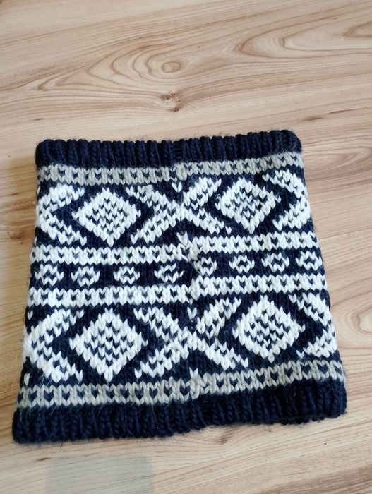 Granatowy Komin Zimowy BARTS Log Cabin Snood Z Polarem