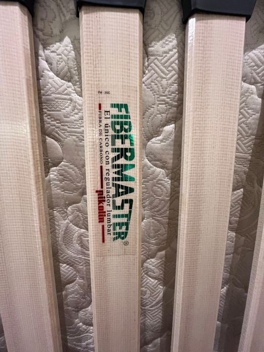 Cama madeira cerejeira cabeceira + estrado carbono + colchão