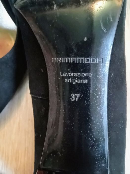 Czarne, zamszowe szpilki Pima Moda 37/24cm.