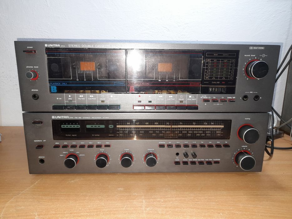 Wieża Unitra amplituner AT 9115 deck M1902A