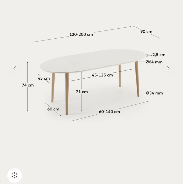 Conjunto Mesa de jantar oval extensivel + 5 cadeiras