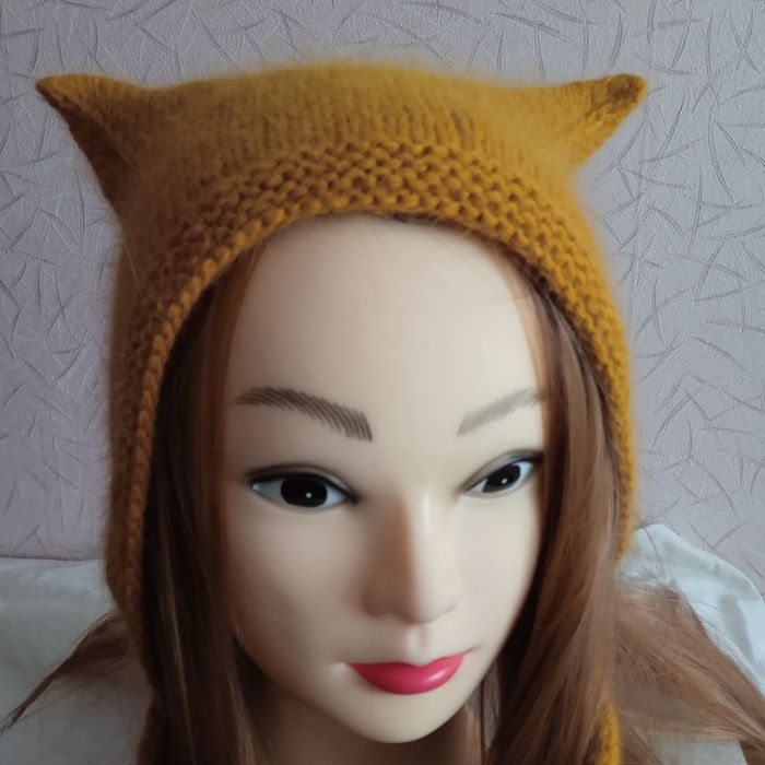 Розпродаж! Чепчик, кото-чепчик, шапочка з вушками із ангори