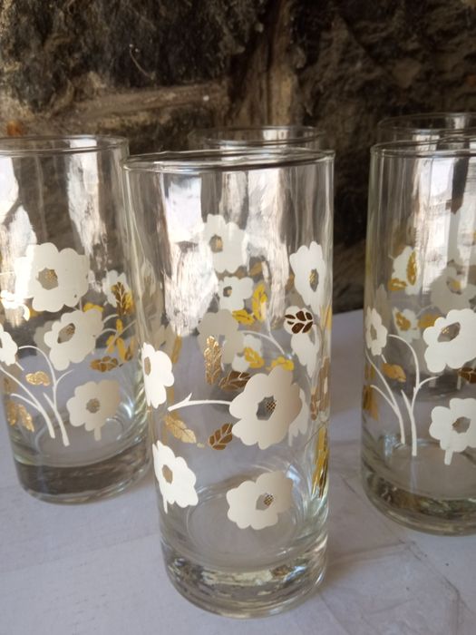 Стаканы с рисунком стеклянные новые 5 штук