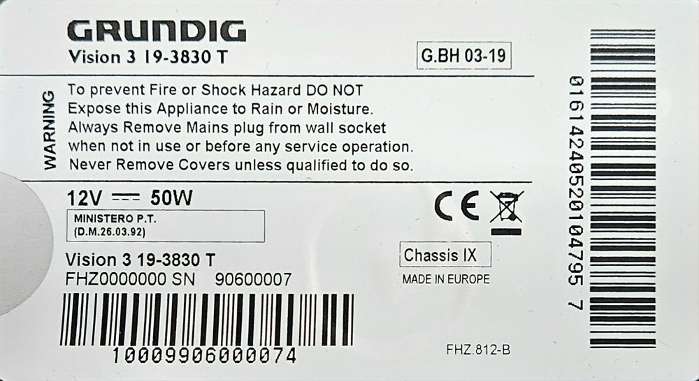 GRUNDIG Vision 3 19'' 3830 T
