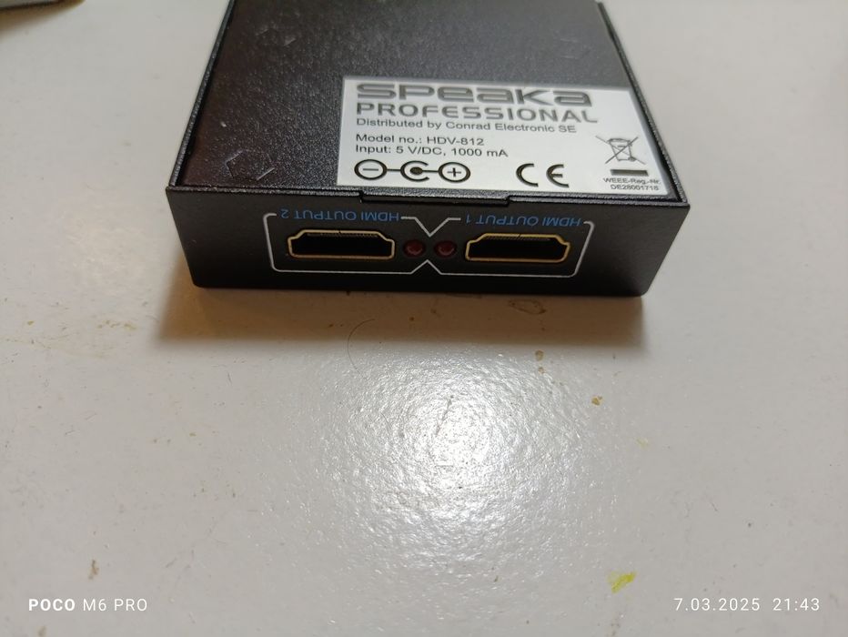 Przełącznik rozdzielacz  HDMI speaka profesjonal