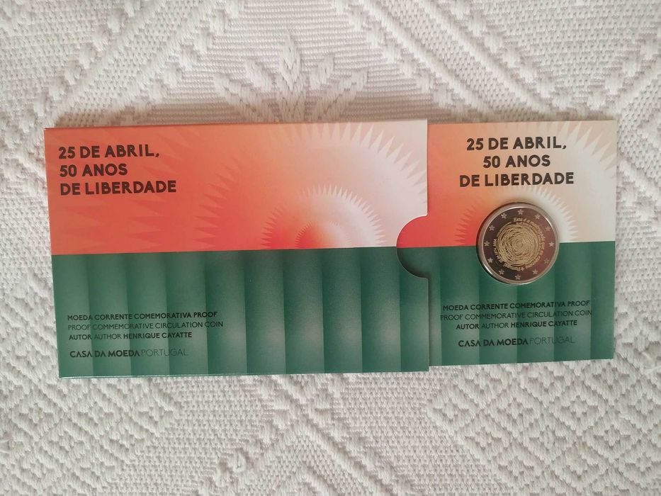 Moeda Proof de 2 euro de 2024 - Portugal 25 de Abril - 50 anos de Liberdade