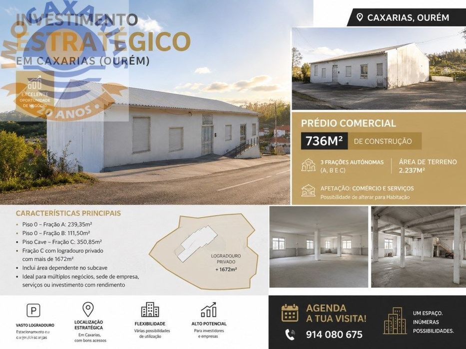 Investimento Estratégico Em Caxarias (Ourém): Prédio Comercial Com ...