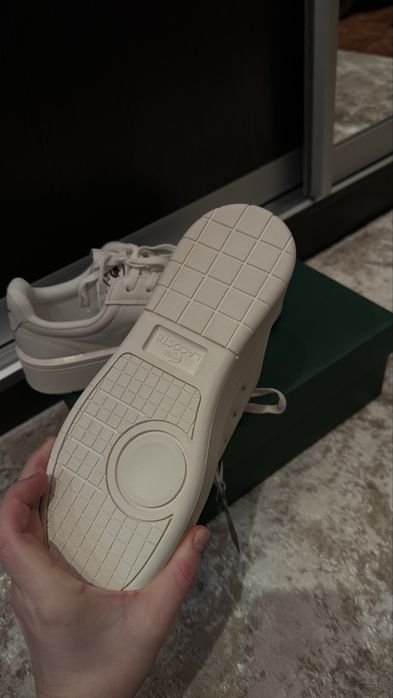 Оригінальні жіночі кеди Lacoste L001 Platform (Крем/Off-white)