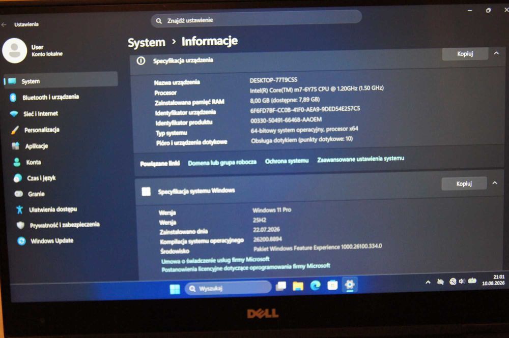 Laptop Dell latitude 7370