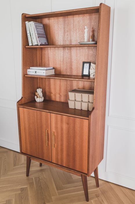 Regał Biblioteczka Bestil MAHOŃ mid-century modern duński styl