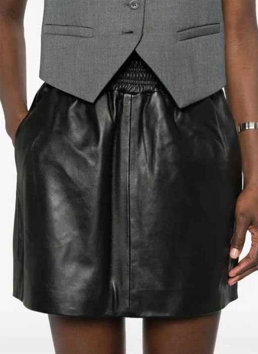 Стильна шкіряна спідниця-міні Arma з натуральної шкіри ягняти