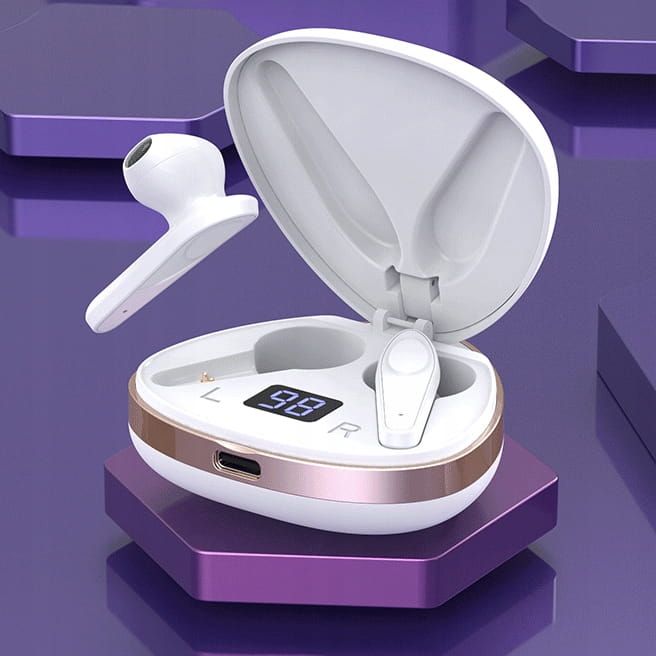 Bezprzewodowe słuchawki dokanałowe LOGIT X19 z etui PowerBank - czarne