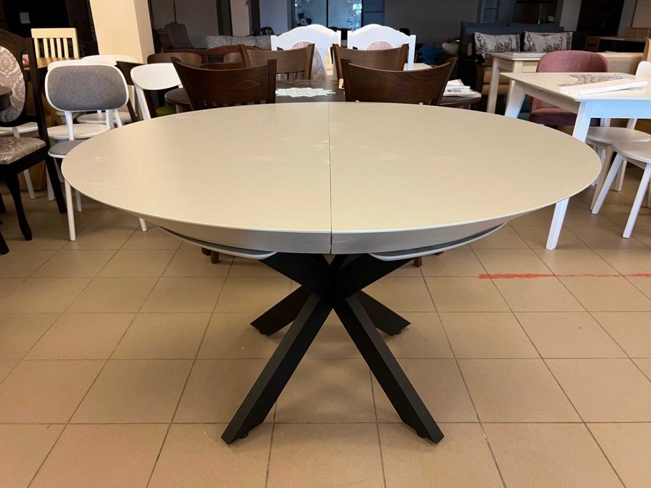 Стіл Нова Д130+50+50 круглий розкладний для кухні вітальні кухонний