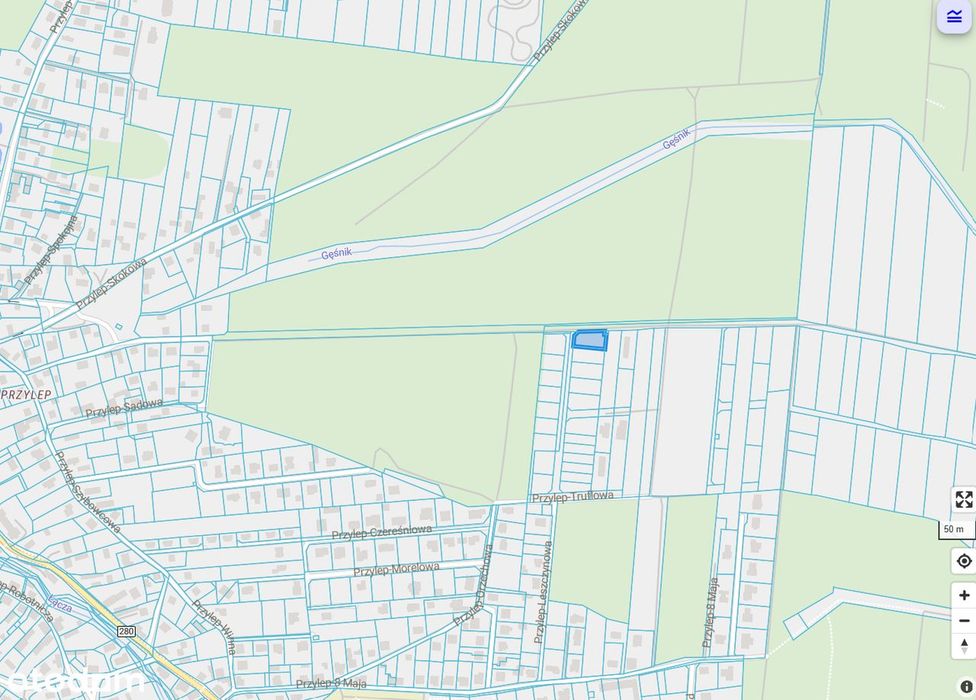 Działka budowlana nr 537/13 obręb 0060 Zielona Góra-Przylep.