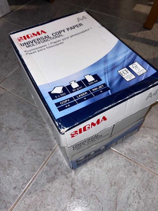 SIGMA Papel de cópia DIN A4 universal, 80 g/m², branco, 5x500 folhas